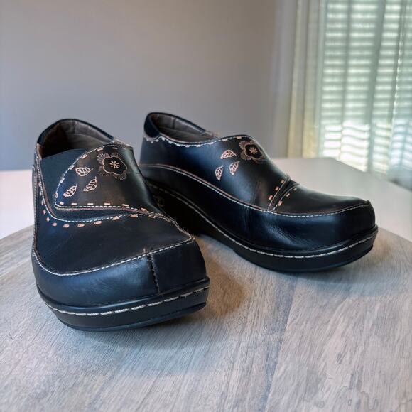 Spring Step Shoes - Spring Step L’Artiste Burbank Leather Slip On Clogs Black Women's EU 40 US 9.5